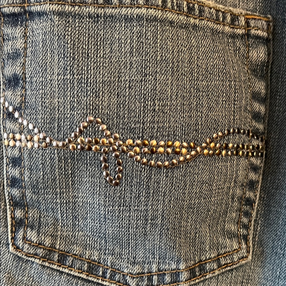 Jordache Mid-Rise Cropped Roll-Cuff Jeans with studded pockets